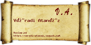 Váradi Atanáz névjegykártya